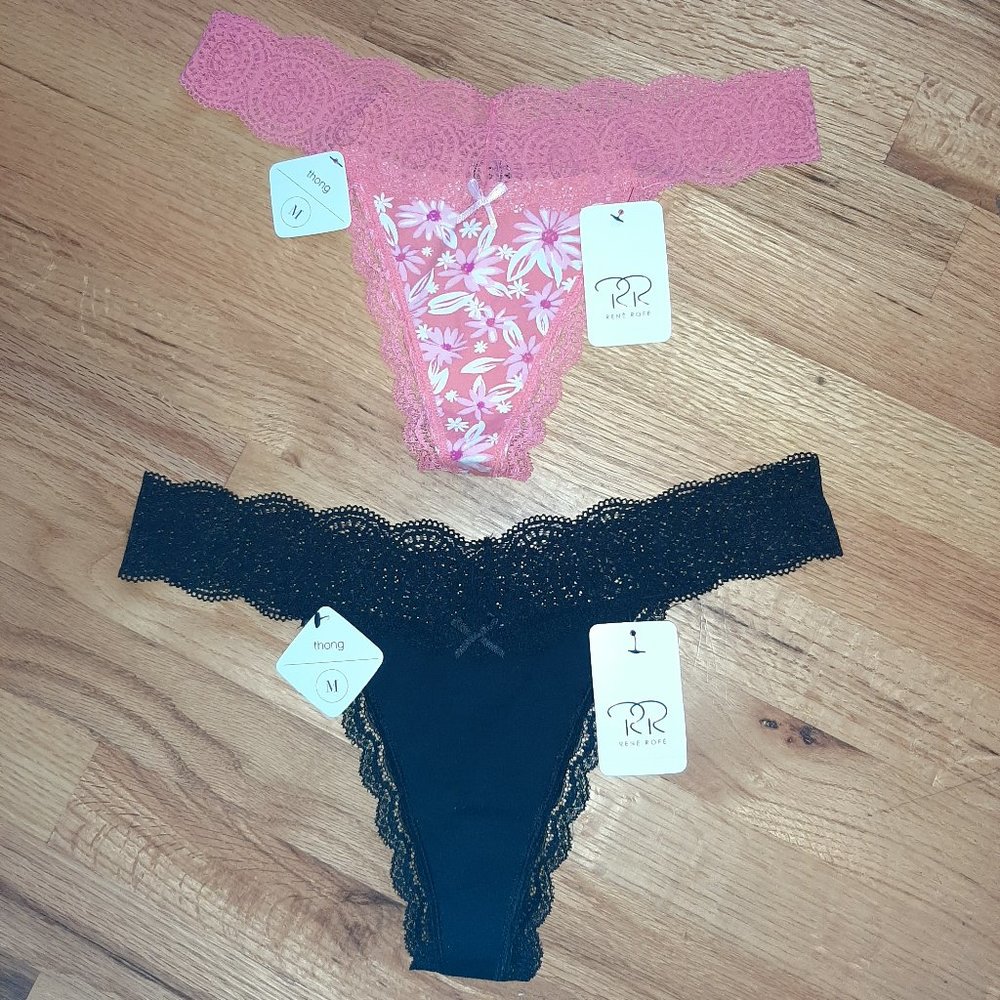 NWT Bundle of 2 pairs of thong panties size Medium